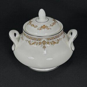 Royal Roulton UK H5057 Repton Elegant White and Gold Sugar bowl